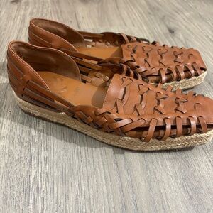 Sam & Libby Asha Huarache Espadrilles Sandal Womens Sz 8.5 Brown Coastal Cowgirl